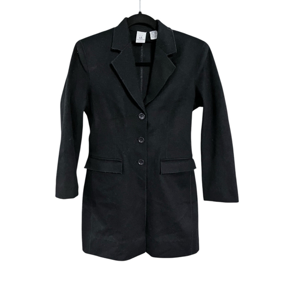 Armani Exchange Wool Black Button Coat Size XS Designer Women's Pockets Coat - Picture 1 of 7